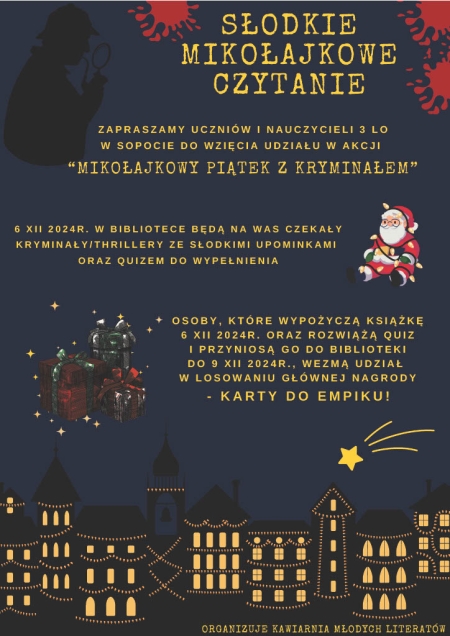 Mikołajkowy Piątek z Kryminałem - akcja czytelnicza  6 XII